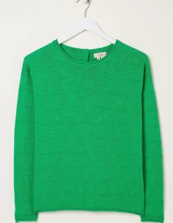 Women FatFace Knitwear|Isobella Linen Blend Button Back Jumper