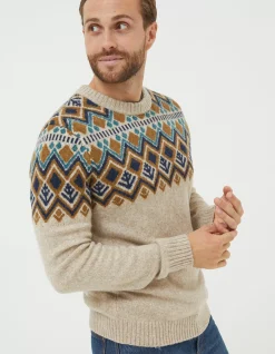 Men FatFace Knitwear|Ives Crew Jumper