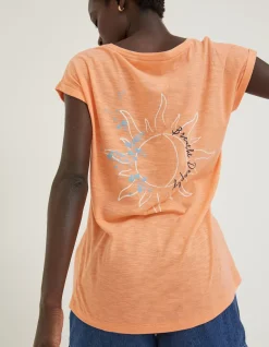 Women FatFace Tops & T-Shirts|Ivy Breathe Deeply Graphic T-Shirt