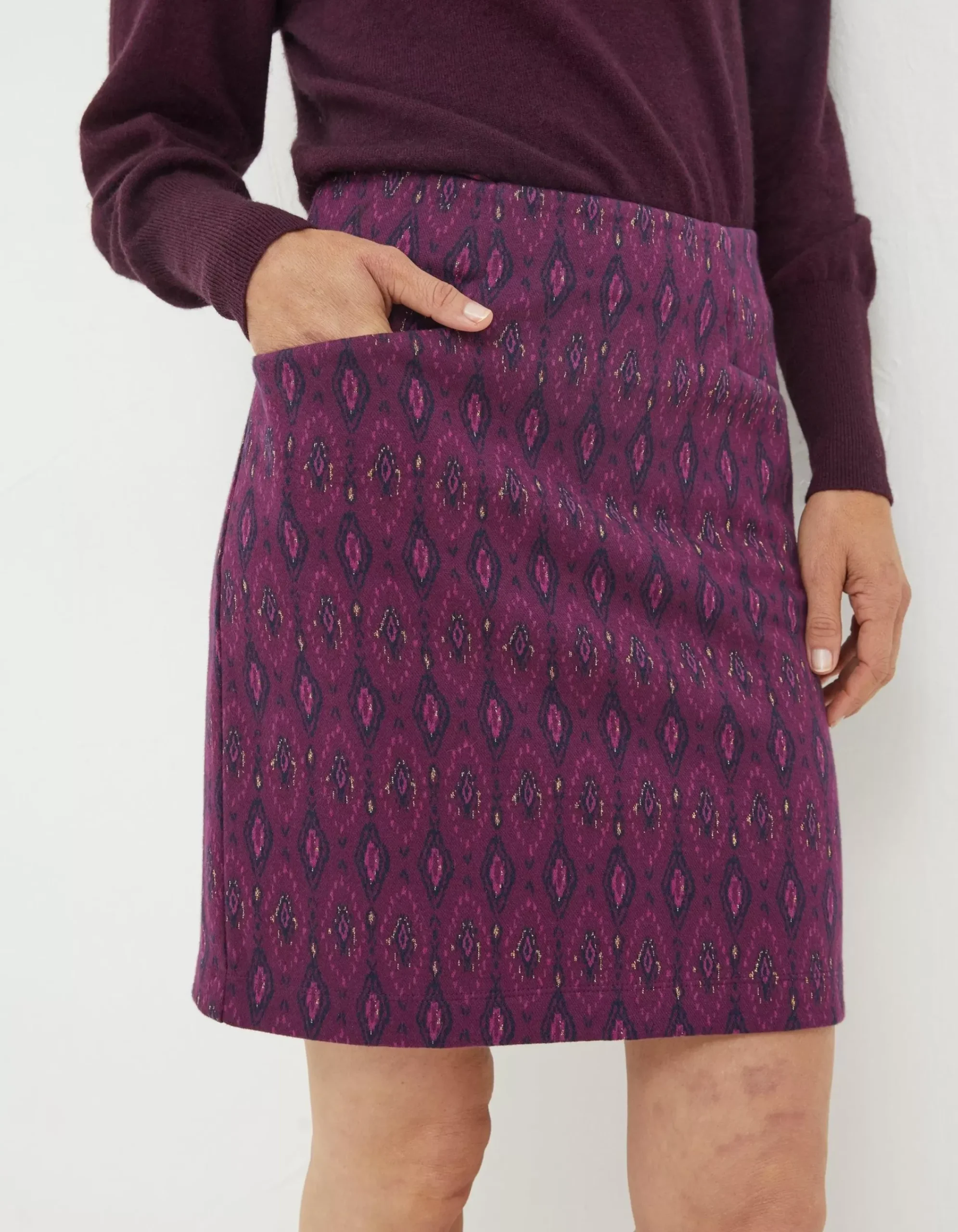 Women FatFace View All|Jennie Ikat Geo Jersey Skirt