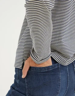 Women FatFace Tops & T-Shirts|Jess Stripe Jersey Shirt