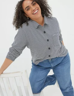 Women FatFace Tops & T-Shirts|Jess Stripe Jersey Shirt