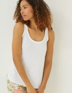 Women FatFace Tops & T-Shirts|Kirsty Organic Cotton Vest