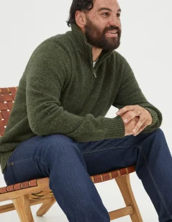 Men FatFace View All|Lambswool Half Neck Jumper
