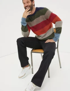 Men FatFace View All|Lambswool Stripe Crew Jumper