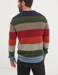 Men FatFace View All|Lambswool Stripe Crew Jumper