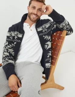 Men FatFace View All|Lanark Shawl Pattern Cardigan