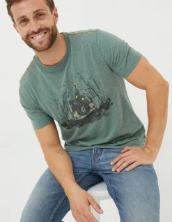 Men FatFace View All|Land Rover Painted T-Shirt