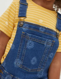 Girls FatFace View All|Laser Print Denim Pinafore Dress