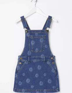 Girls FatFace View All|Laser Print Denim Pinafore Dress