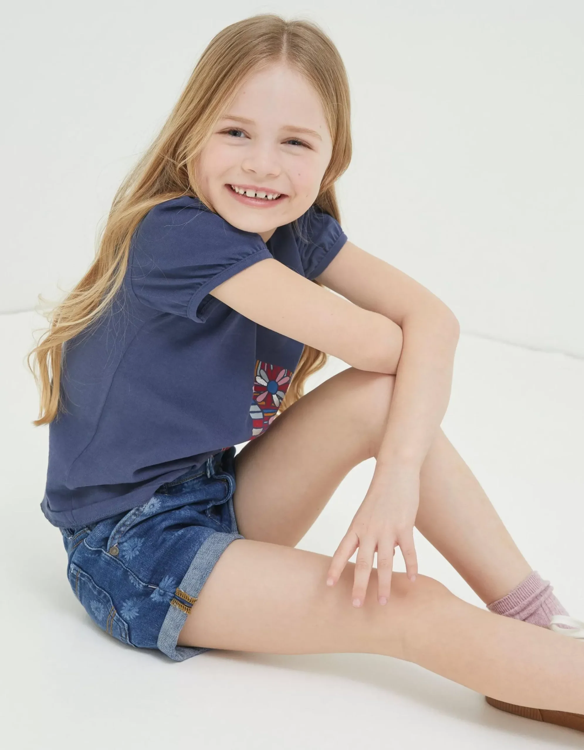 Girls FatFace View All|Laser Print Denim Shorts