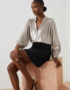 Women FatFace Skirts|Lily Metallic Skirt