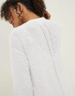 Women FatFace Knitwear|Lindsay Cotton Linen Longline Cardigan