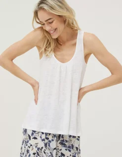 Women FatFace Tops & T-Shirts|Linen Vest Top