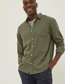Men FatFace Shirts|Long Sleeve Kaber Dobby Shirt