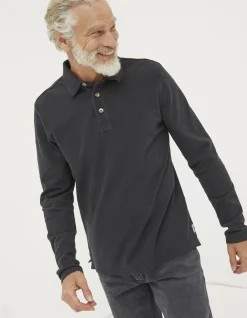 Men FatFace View All|Long Sleeve Organic Cotton Pique Polo