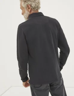 Men FatFace View All|Long Sleeve Organic Cotton Pique Polo