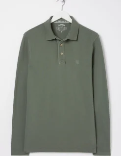 Men FatFace View All|Long Sleeve Organic Cotton Pique Polo
