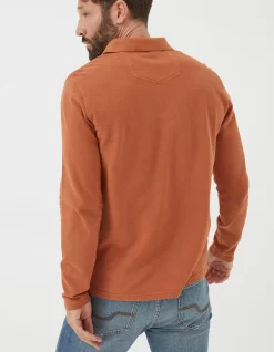 Men FatFace View All|Long Sleeve Organic Pique Polo