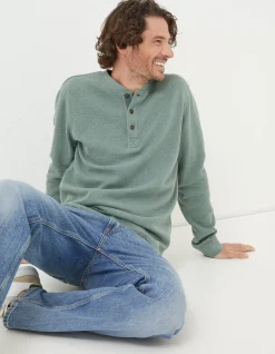 Men FatFace View All|Long Sleeve Ribbed Henley