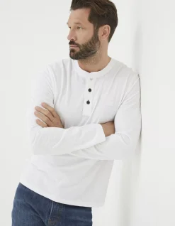 Men FatFace View All|Long Sleeve Slub Henley T Shirt