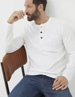 Men FatFace View All|Long Sleeve Slub Henley T Shirt