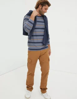 Men FatFace View All|Long Sleeve Stripe Pocket Crew