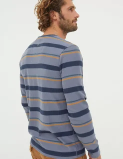 Men FatFace View All|Long Sleeve Stripe Pocket Crew