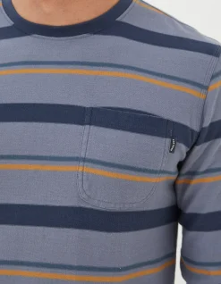 Men FatFace View All|Long Sleeve Stripe Pocket Crew