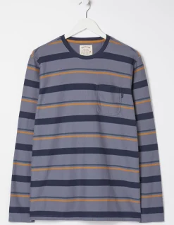 Men FatFace View All|Long Sleeve Stripe Pocket Crew