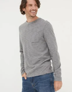 Men FatFace View All|Long Sleeve Stripe Pocket T-Shirt