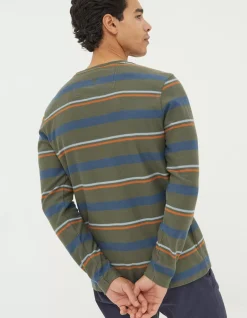 Men FatFace View All|Long Sleeve Stripe Pocket Crew