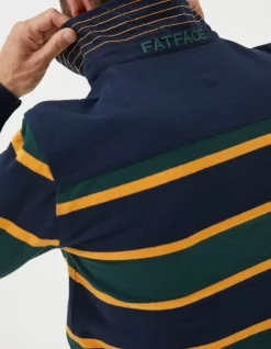 Men FatFace T-Shirts|Long Sleeve Stripe Rugby Sweatshirt