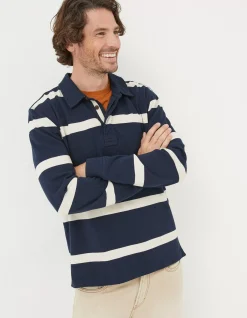 Men FatFace T-Shirts|Long Sleeve Stripe Rugby Shirt