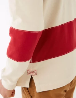 Men FatFace Rugby Shirts|Long Sleeve Stripe Rugby Sweat