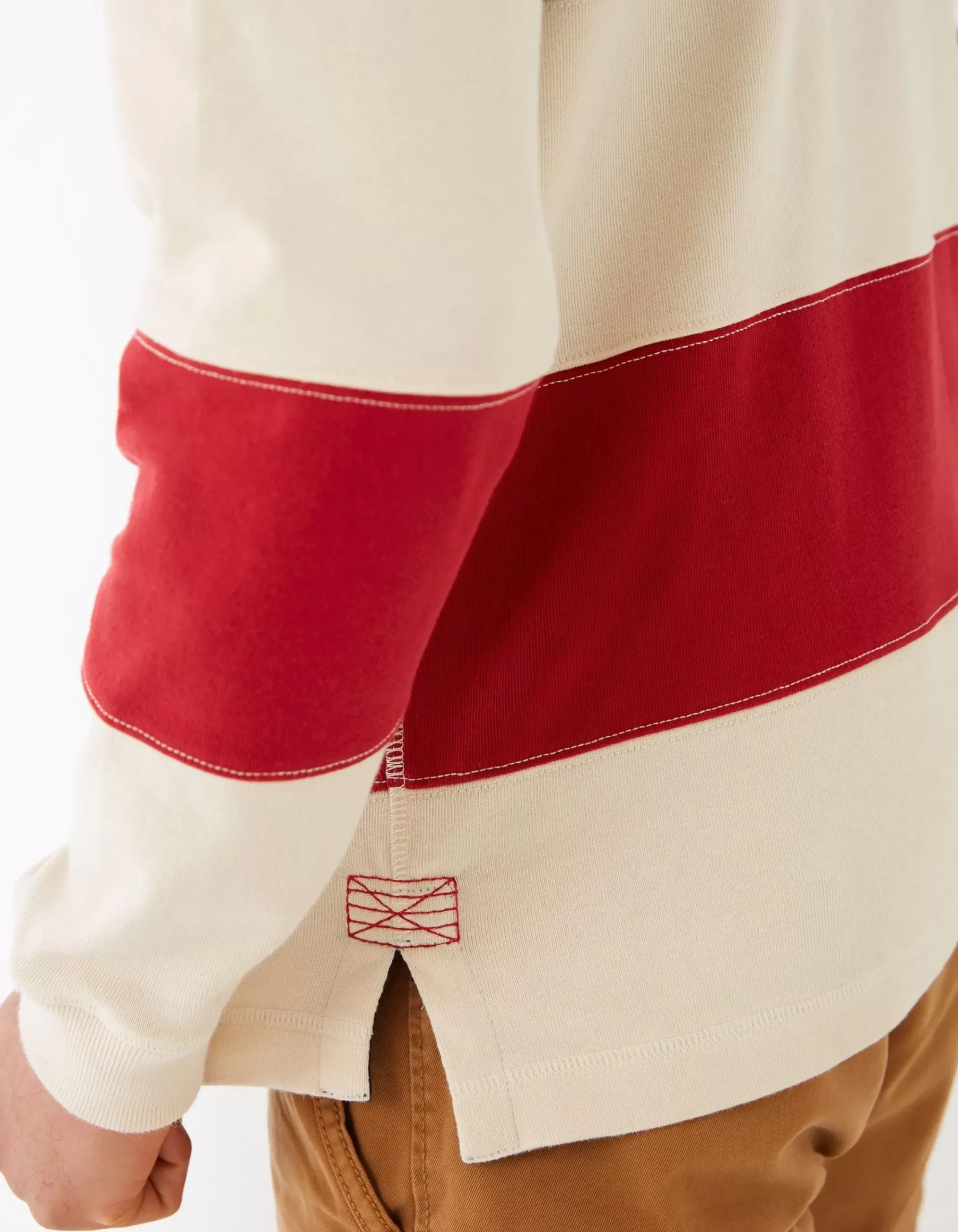 Men FatFace Rugby Shirts|Long Sleeve Stripe Rugby Sweat
