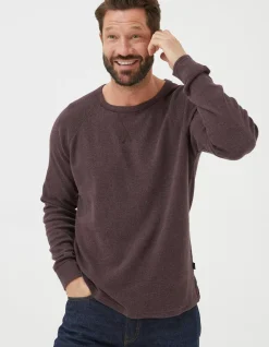 Men FatFace T-Shirts|Long Sleeve Waffle Crew