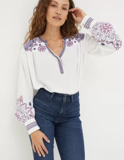 Women FatFace Shirts & Blouses|Lou Embroidered Blouse