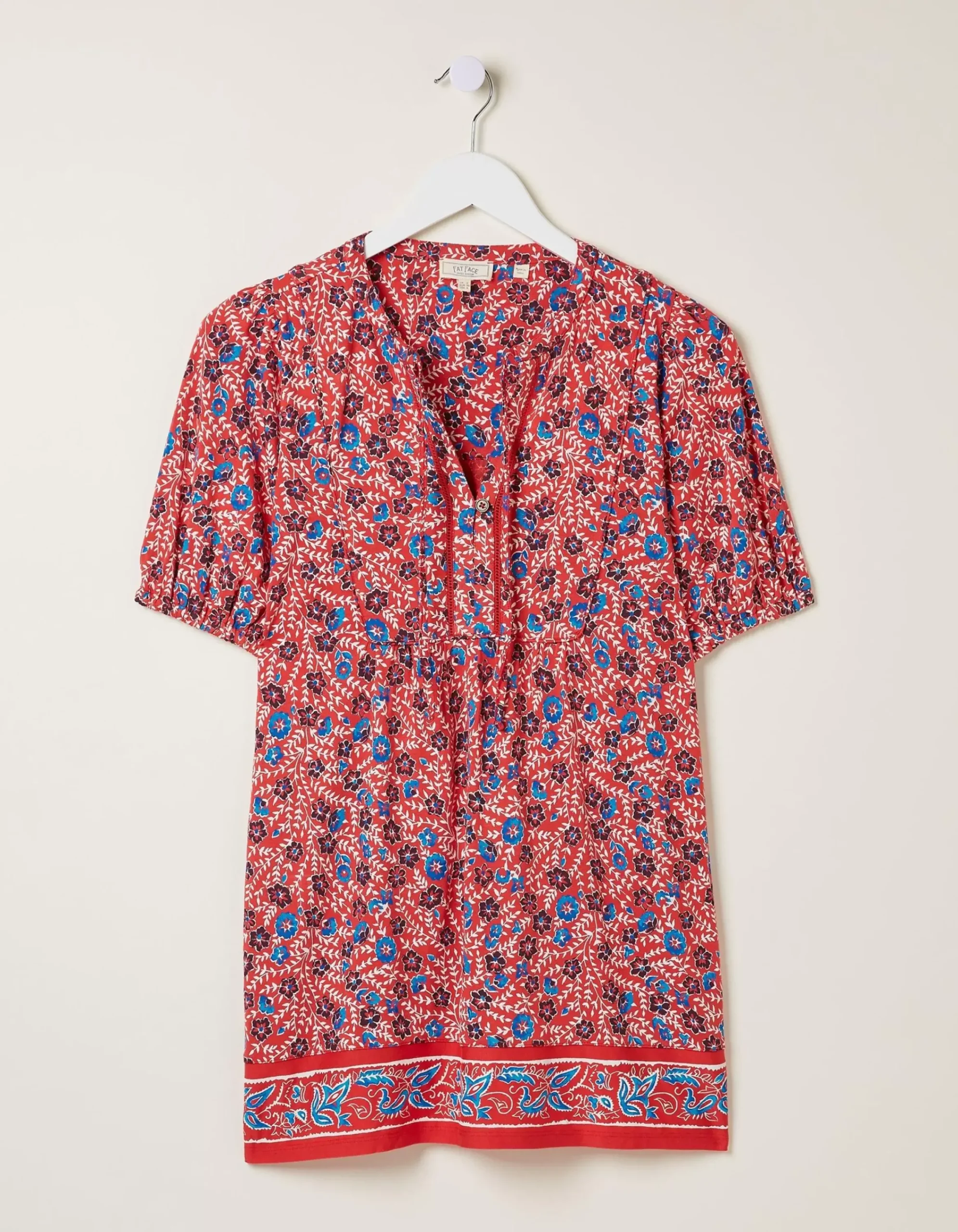 Women FatFace Tops & T-Shirts|Lou Woodblock Meadow Tunic Top