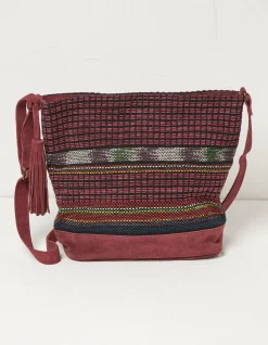 Women FatFace View All|Lula Suede Woven Shoulder Bag