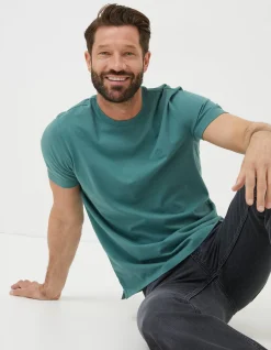 Men FatFace T-Shirts|Lulworth Organic Cotton Crew T-Shirt