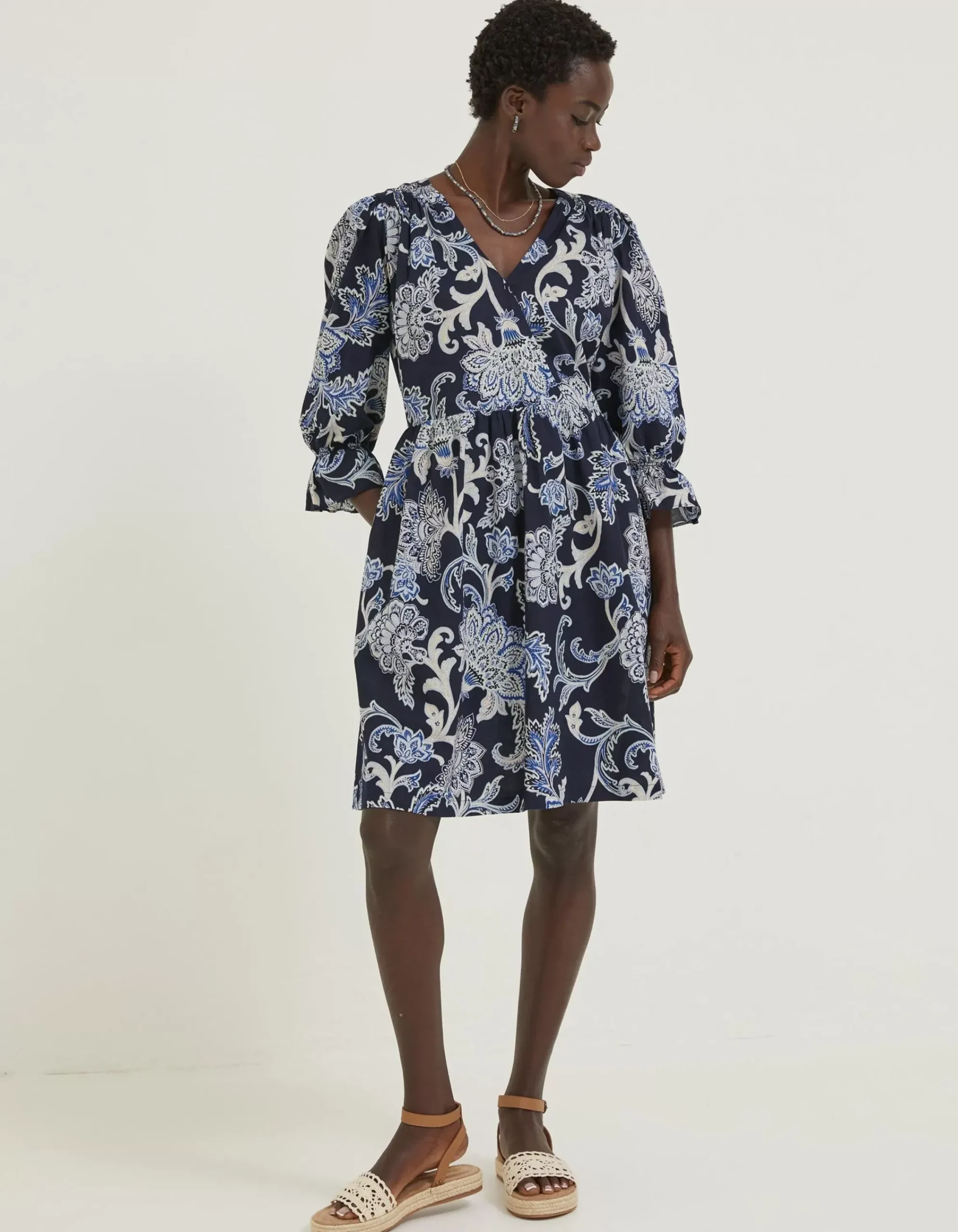 Women FatFace Dresses|Maddox Palace Floral Print Wrap Dress