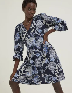 Women FatFace Dresses|Maddox Palace Floral Print Wrap Dress