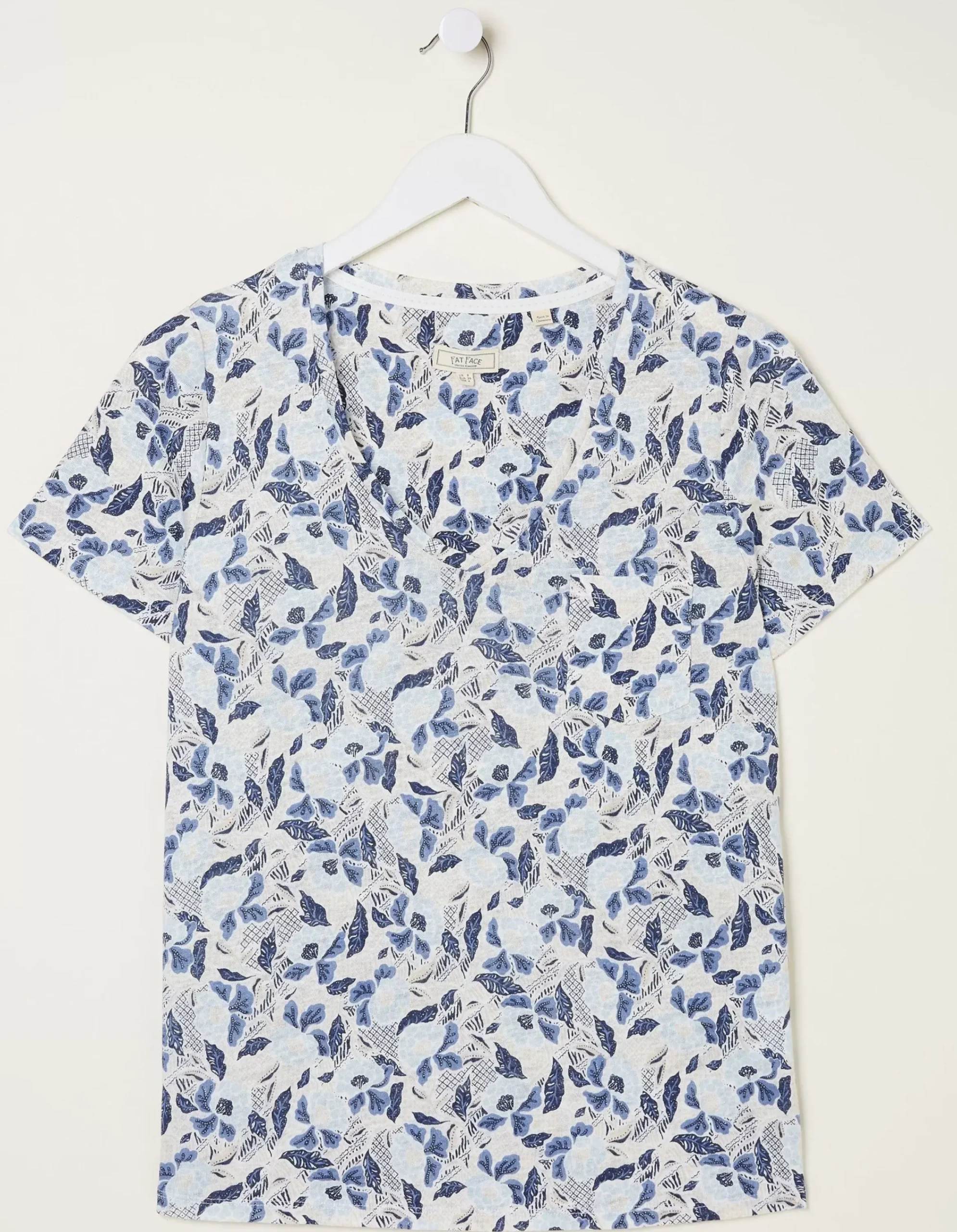 Women FatFace Tops & T-Shirts|Maggie Flower Linen T-Shirt
