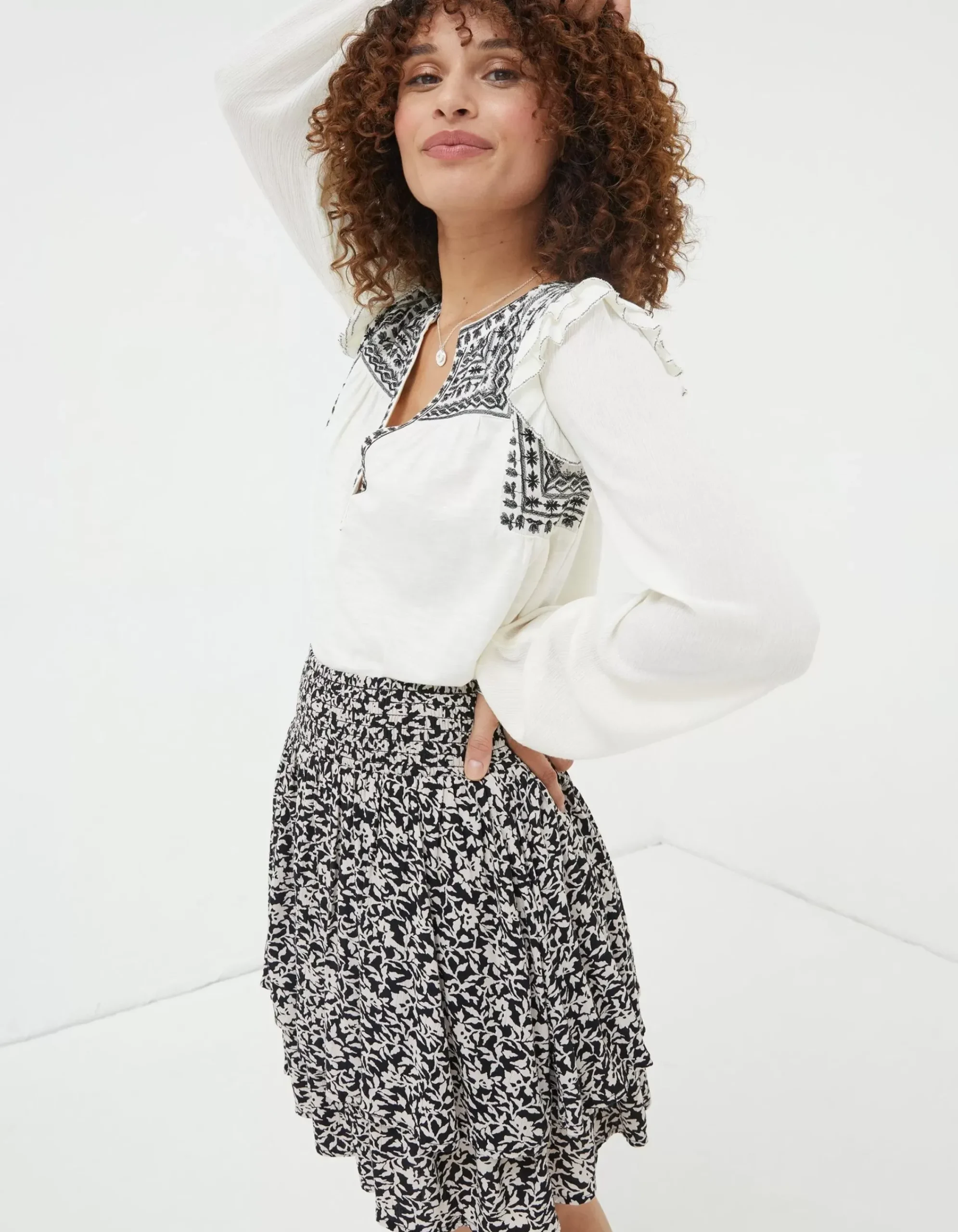 Women FatFace Tops & T-Shirts|Martha Embroidered Top