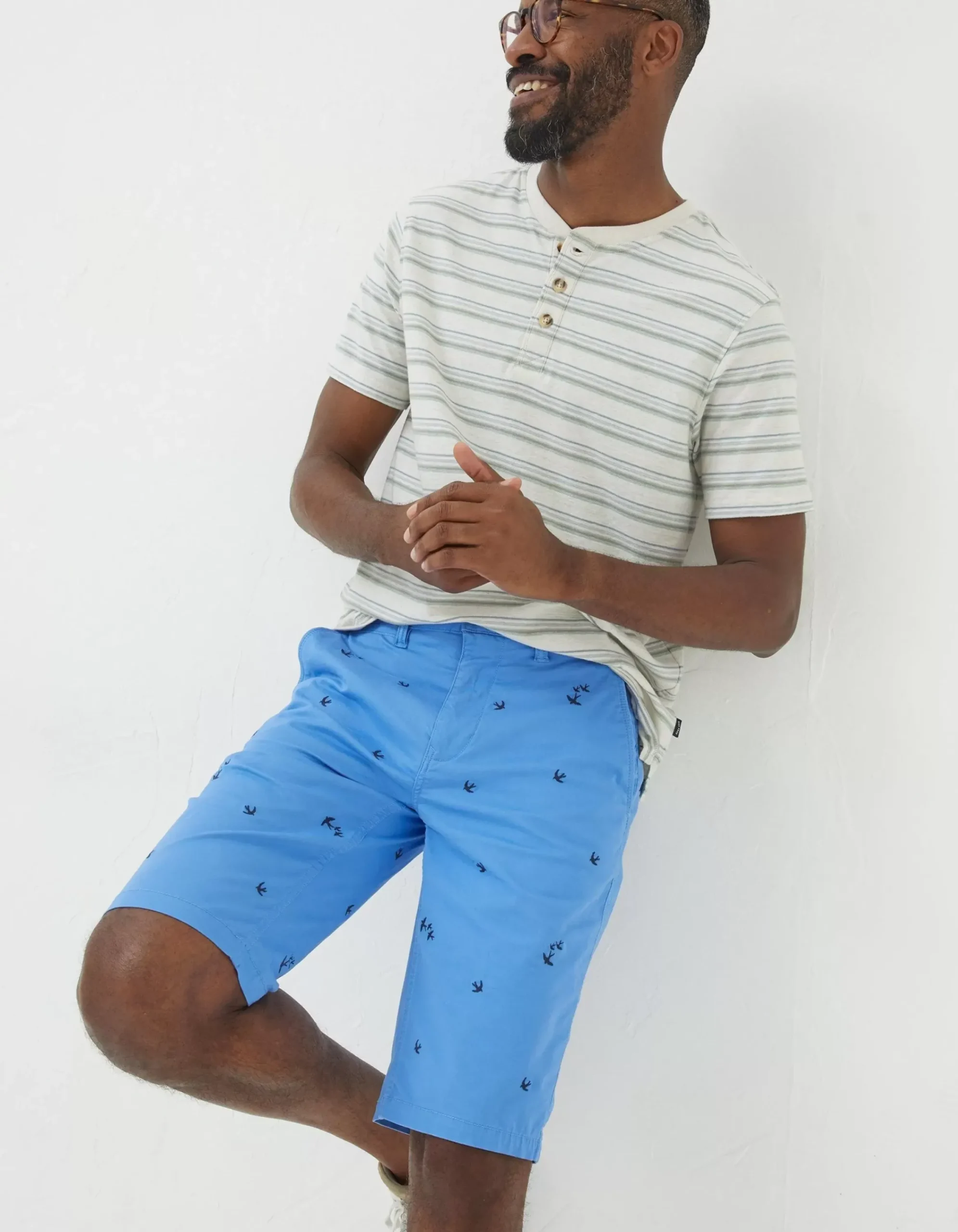 Men FatFace Shorts|Mawes Bird Embroidery Shorts