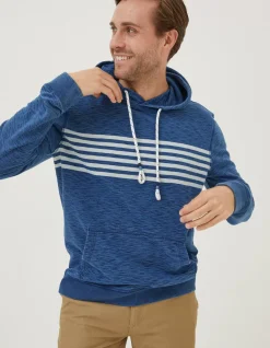 Men FatFace Sweatshirts & Hoodies|Mcs Indigo Stripe Hoodie