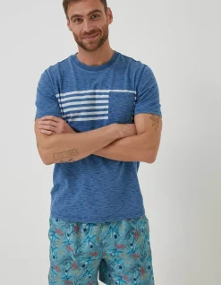 Men FatFace T-Shirts|Mcs Indigo Stripe T-Shirt