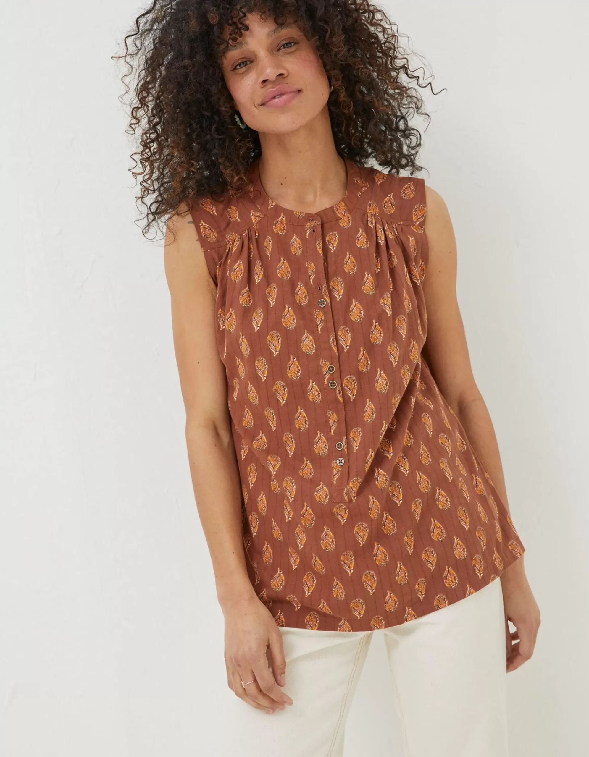 Women FatFace Shirts & Blouses|Morgan Woodblock Cami Top