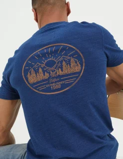 Men FatFace T-Shirts|Mountain Indigo T-Shirt